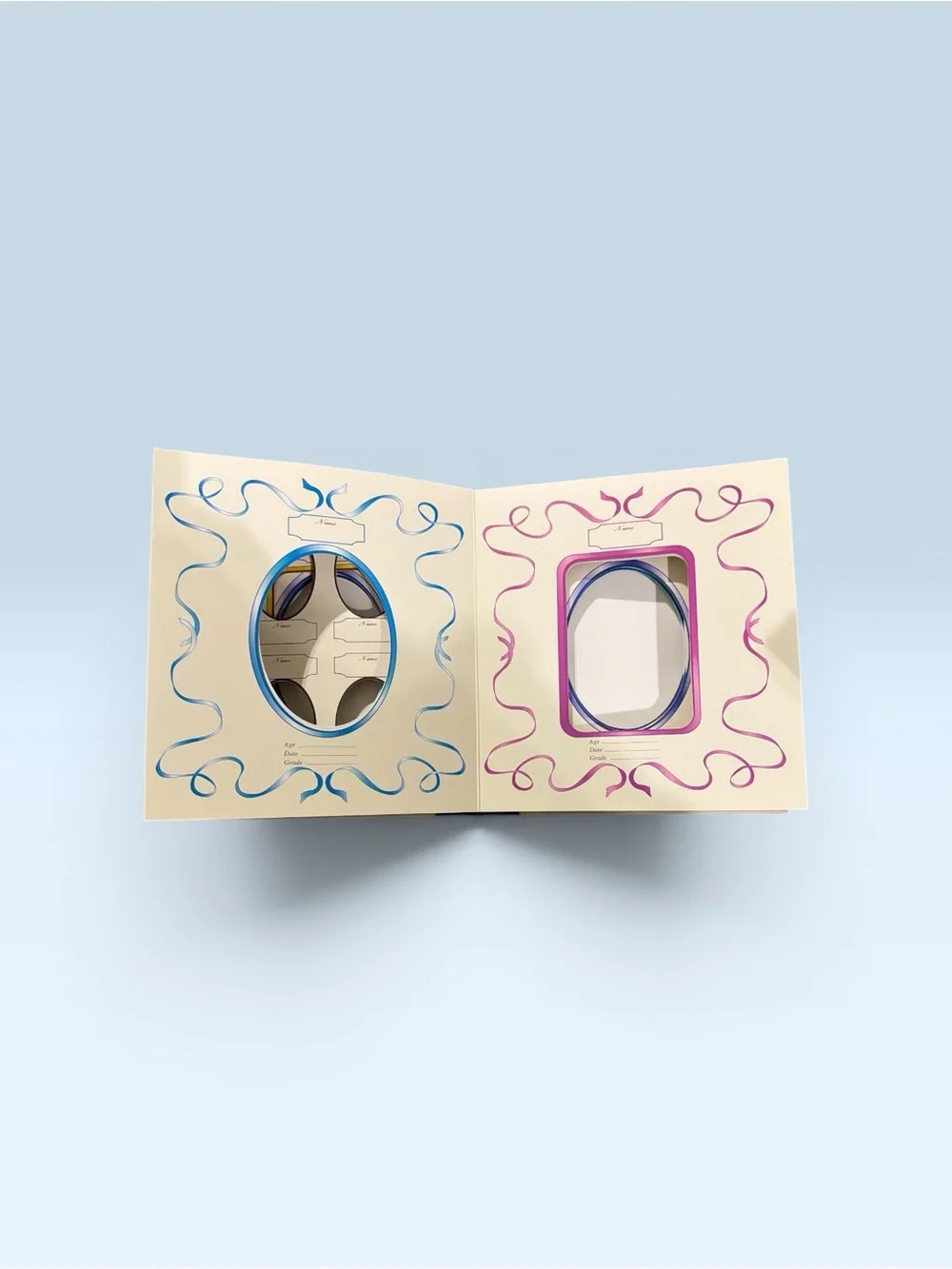 School Days Photograph Album - Cream & Blue